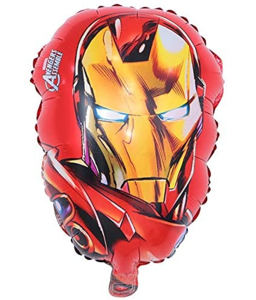     			Lalantopparties Iron Man Face Shape Avenger Theme Foil Balloon 18 Inch For Avenger Theme Decoration, Birthday Balloon, Theme Decoration Multicolor Pack of 1