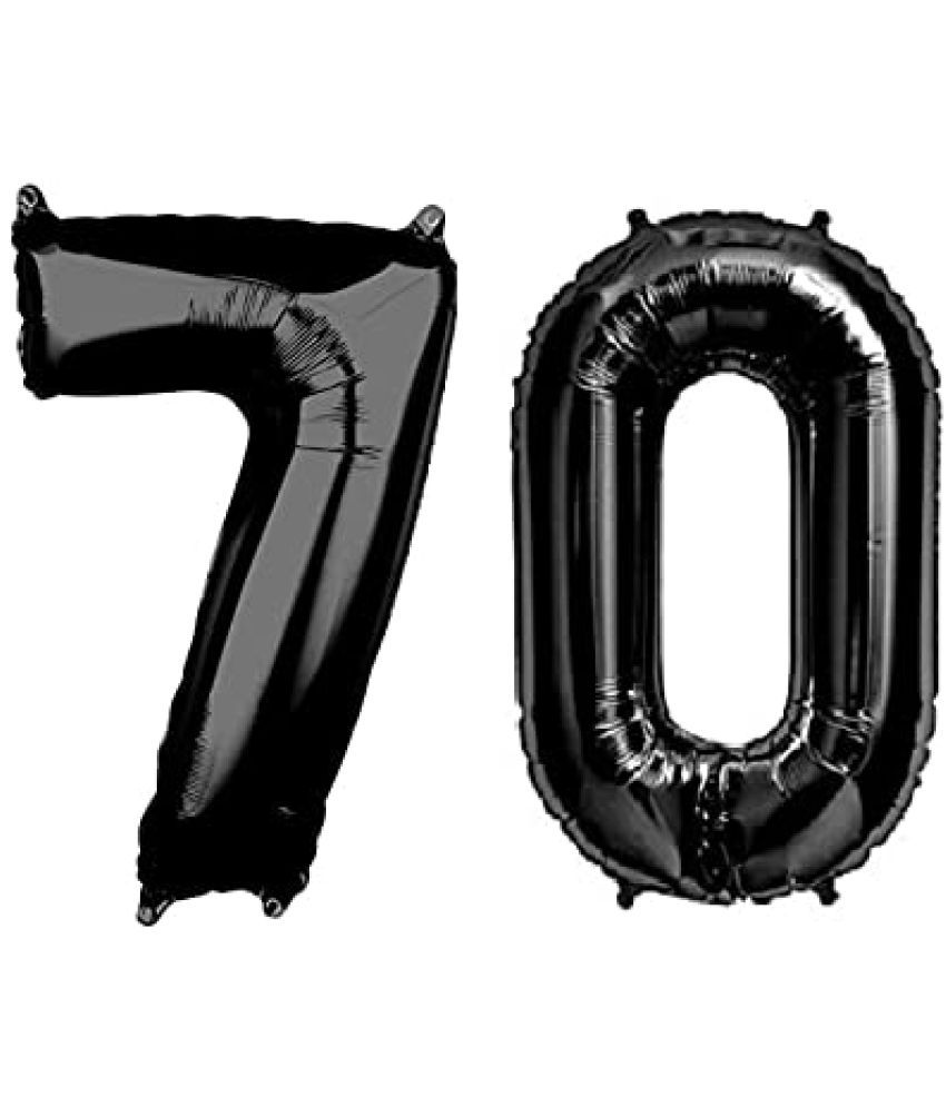    			Lalantopparties Number foil balloon 16 inch 70 number For party decoration, birthday, anniversary, wedding, valentine, baby decoration, bachelorette, bachelors, christmas decoration, Black (Pack of 1)