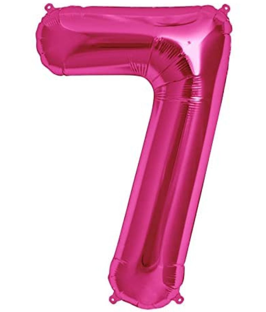     			Lalantopparties Number foil balloon 16 inch 7 number For party decoration, birthday, anniversary, wedding, valentine, baby decoration, bachelorette, bachelors, christmas decoration, Pink (Pack of 1)
