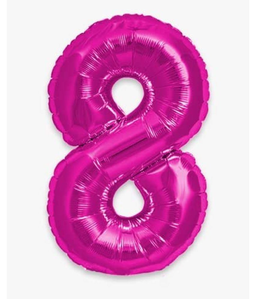     			Lalantopparties Number foil balloon 16 inch 8 number For party decoration, birthday, anniversary, wedding, valentine, baby decoration, bachelorette, bachelors, christmas decoration, Pink (Pack of 1)