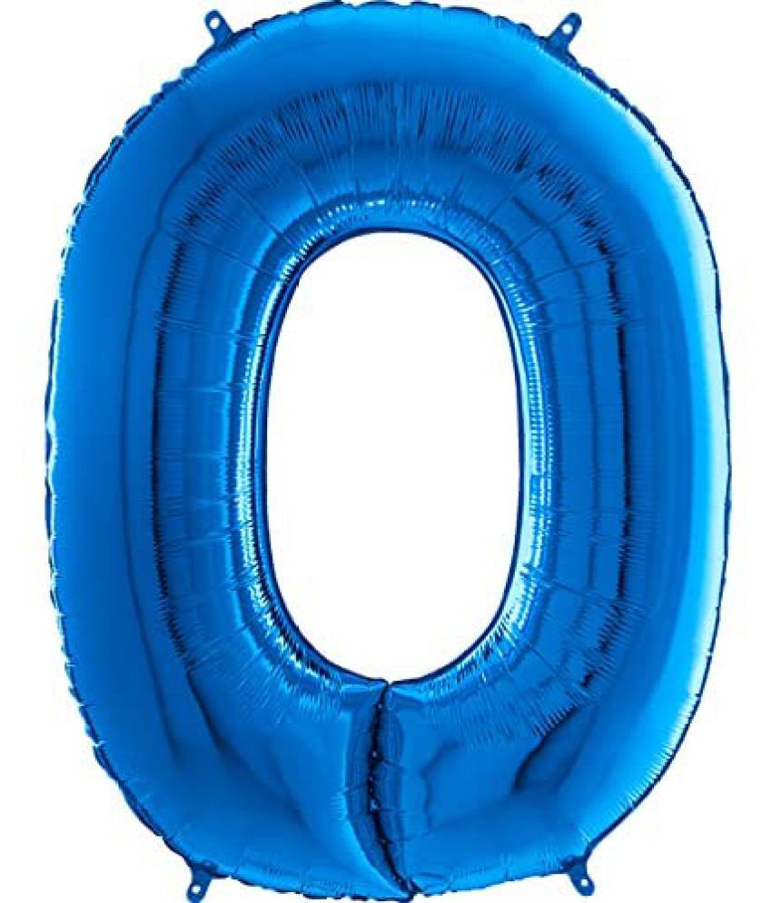     			Lalantopparties Number foil balloon 16 inch 0 number For party decoration, birthday, anniversary, wedding, valentine, baby decoration, bachelorette, bachelors, christmas decoration, Blue (Pack of 1)