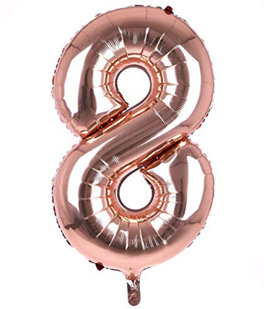     			Lalantopparties Number foil balloon 40 inch 8 number For party decoration, birthday, anniversary, wedding, valentine, baby decoration, bachelorette, bachelors, christmas decoration, Rose Gold (Pack of 1)