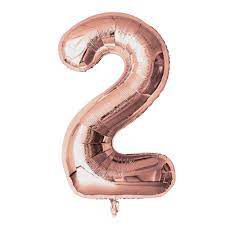     			Lalantopparties Number foil balloon 40 inch 2 number For party decoration, birthday, anniversary, wedding, valentine, baby decoration, bachelorette, bachelors, christmas decoration, Rose Gold (Pack of 1)