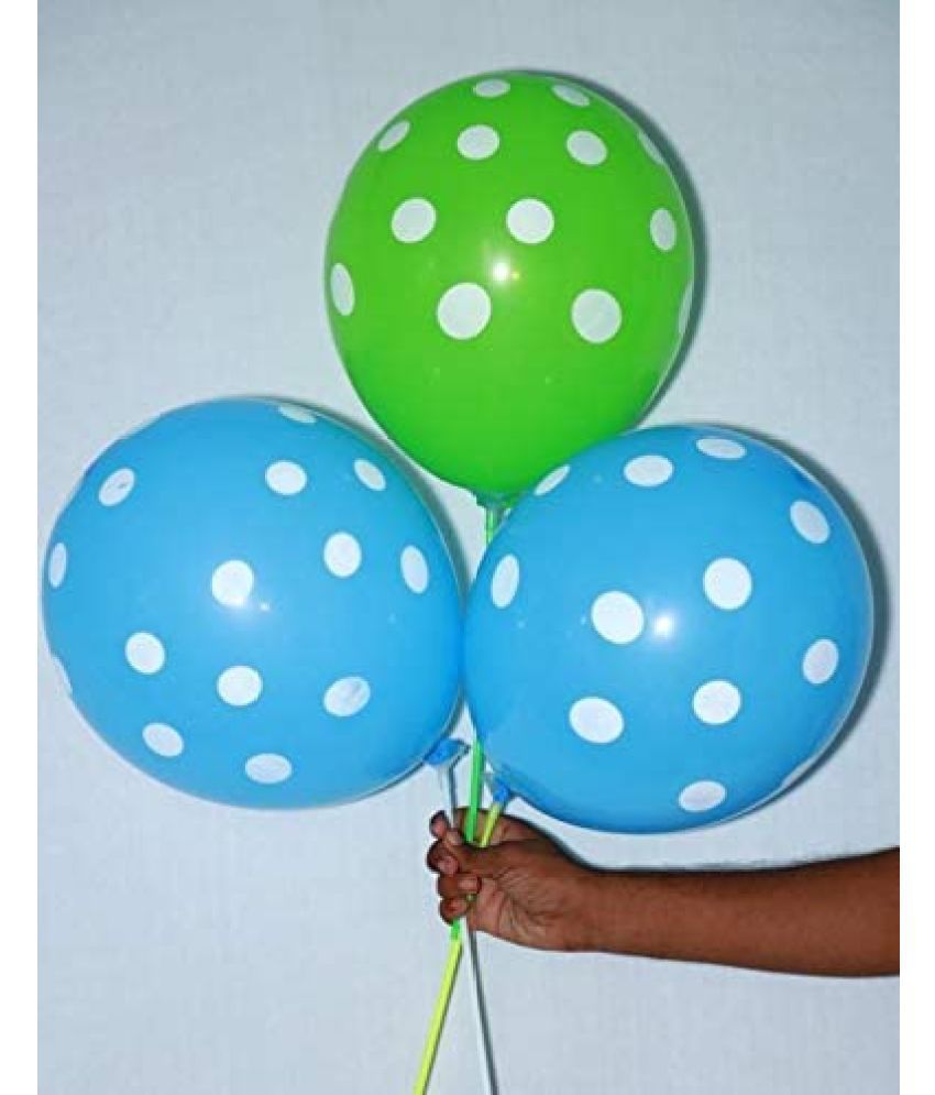     			Lalantopparties Polka Dot Balloon Spotty Balloon For Party Decoration, anniversary, birthday, engagement, bachelorette, bachelors, valentine, bridal shower, Light Blue (10 pcs Pack Of 1)