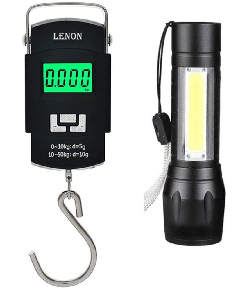     			Lenon Digital Hanging Hook Scale 50 Kg With Cob Torch Emergency Light