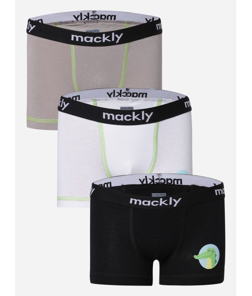     			Pack of 3 Mackly Cotton Blend Boys Boxers ( Grey )