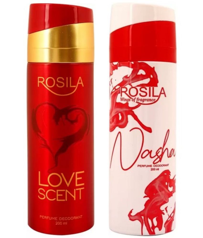     			ROSILA - 1 LOVE SCENT1 NASHA DEODORANT Deodorant Spray for Men,Women 400 ml ( Pack of 2 )