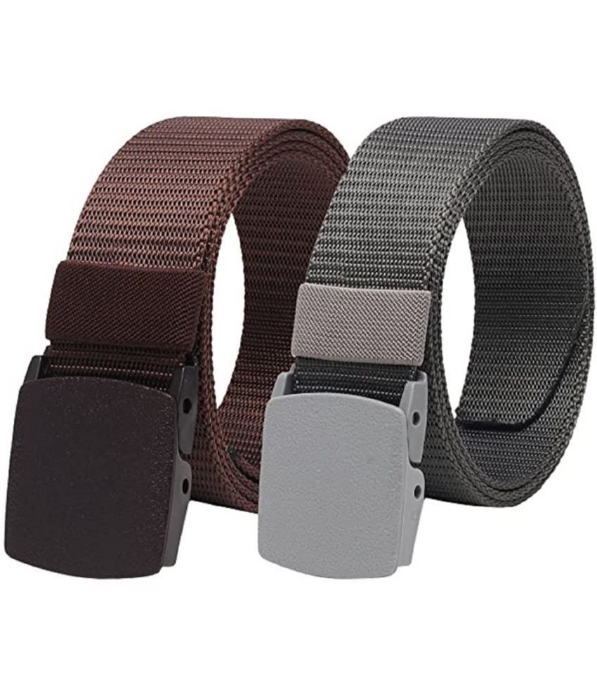     			SILKSHOPPING - Multicolor Nylon Men's Casual Belt ( Pack of 2 )