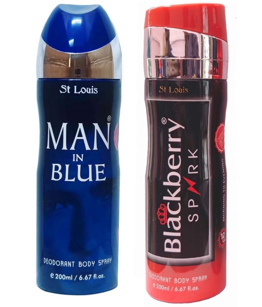     			St Louis - 1 MAN IN BLUE ,1 BLACKBERRY SPARK Deodorant Spray for Men,Women 400 ml ( Pack of 2 )