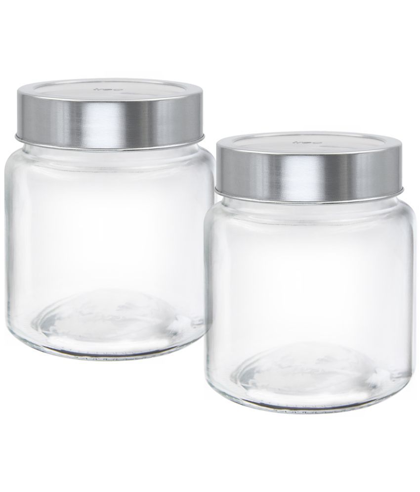     			Treo By Milton Radius Glass Jar, Set of 2, 580 ml Each, Transparent | Storage Jar | Multipurpise Jar | Modular Kitchen