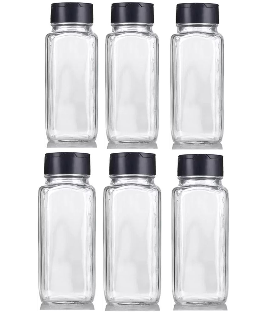     			skwaion Glass Black Salt/Pepper Container ( Set of 6 )