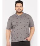 The Million Club Pack of 1 Cotton Blend Regular Fit Printed Half Sleeves Men's Polo T Shirt ( Grey )