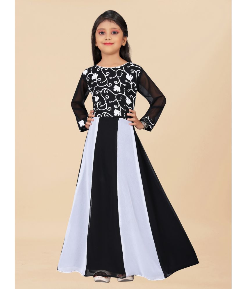     			Apnisha - Black Georgette Girls Gown ( Pack of 1 )