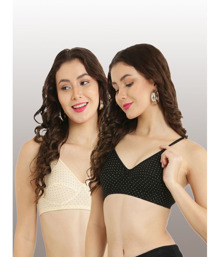     			Hobby Lobby - Black Cotton Blend Non Padded Women's T-Shirt Bra ( Pack of 2 )