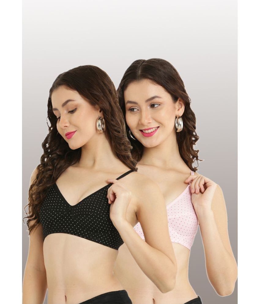     			Hobby Lobby - Multicolor Cotton Blend Non Padded Women's Everyday Bra ( Pack of 2 )