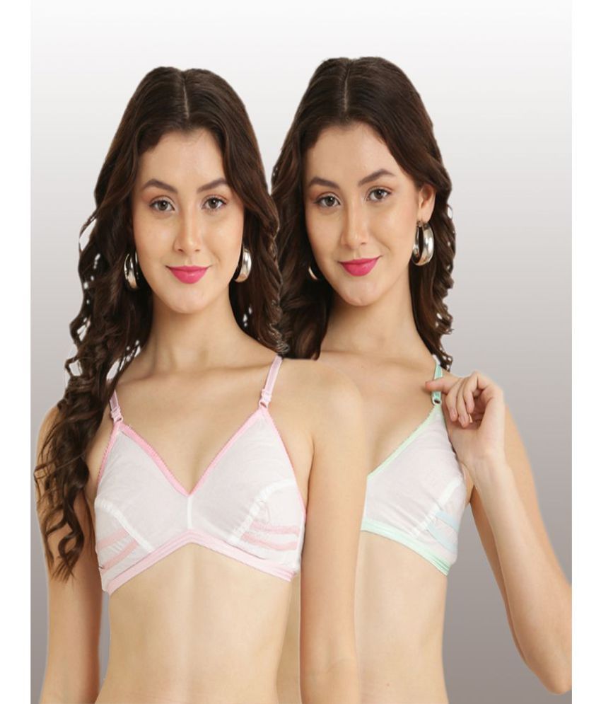     			Hobby Lobby - Multicolor Cotton Blend Non Padded Women's Everyday Bra ( Pack of 2 )