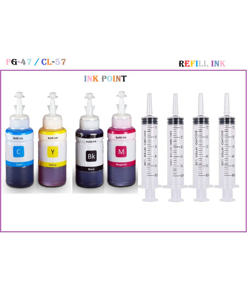     			INK POINT Multicolor Four bottles Refill Kit for Refill Ink For Use In H_P DeskJet 2131 Printer - Cyan, Magenta Yellow & Black