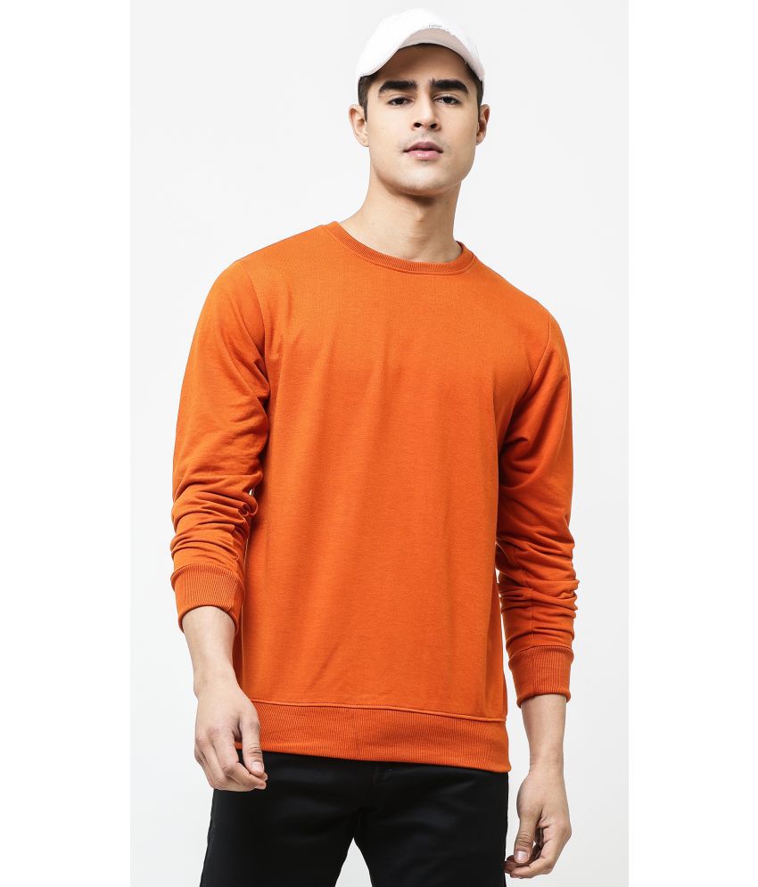 Leotude - Orange Fleece Regular Fit Men's Sweatshirt ( Pack of 1 )