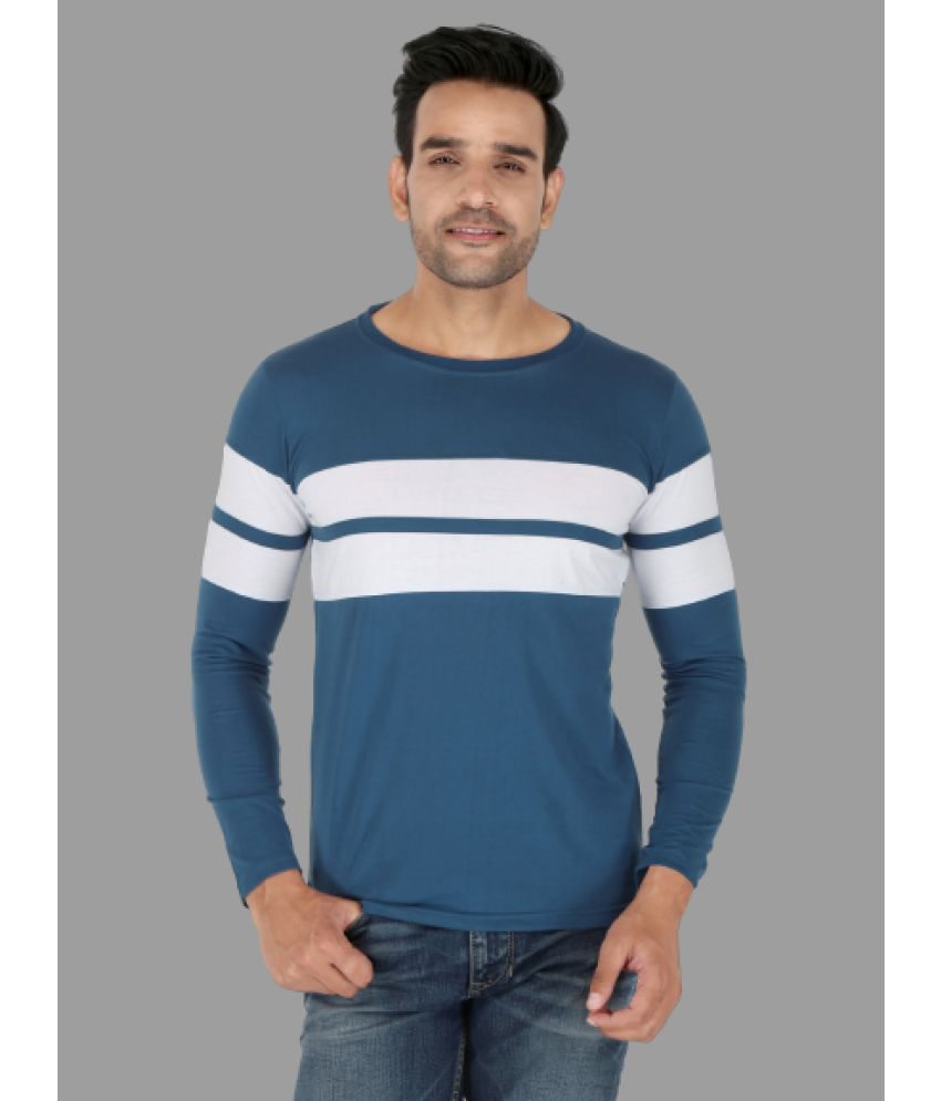 MADTEE - Blue Cotton Blend Regular Fit Men's T-Shirt ( Pack of 1 )