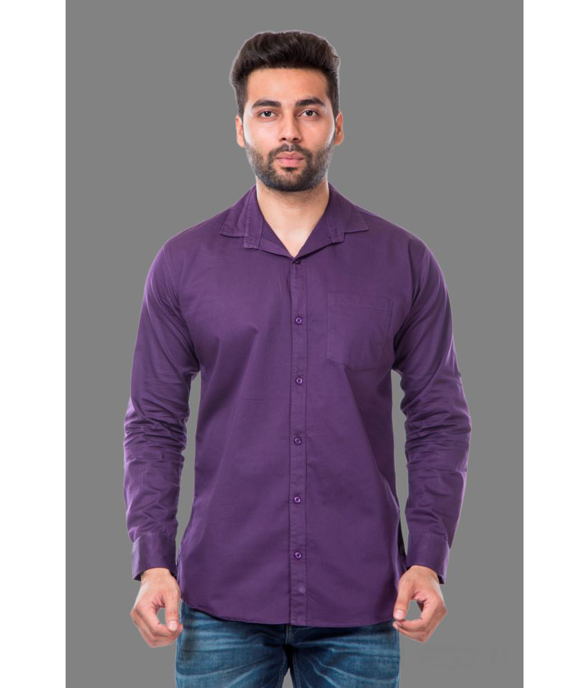     			MOUDLIN - Purple Cotton Blend Slim Fit Men's Casual Shirt ( Pack of 1 )