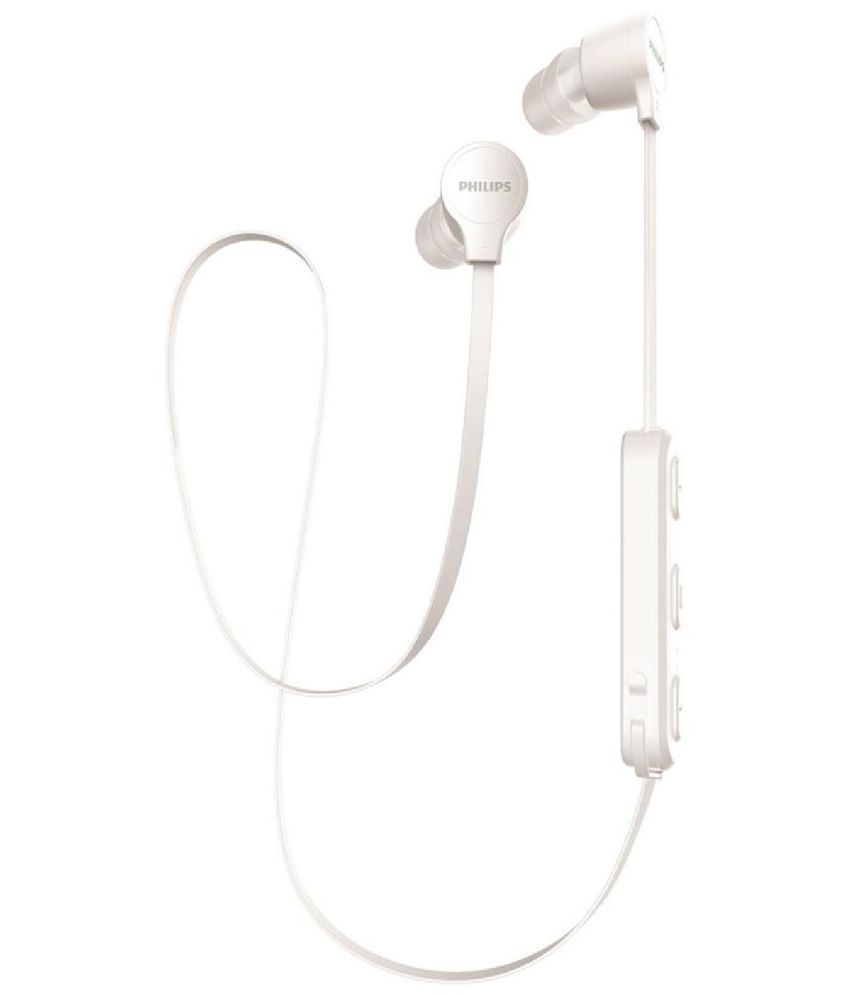 Philips SHB1805WT In Ear Bluetooth Neckband 4 Hours Playback IPX4(Splash & Sweat Proof) Powerfull bass -Bluetooth V 5.0 White