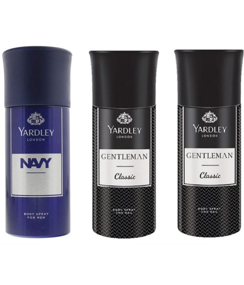     			Yardley - 1 Navy, 2 Classis Deodorant Deodorant Spray for Men,Women 450 ml ( Pack of 3 )