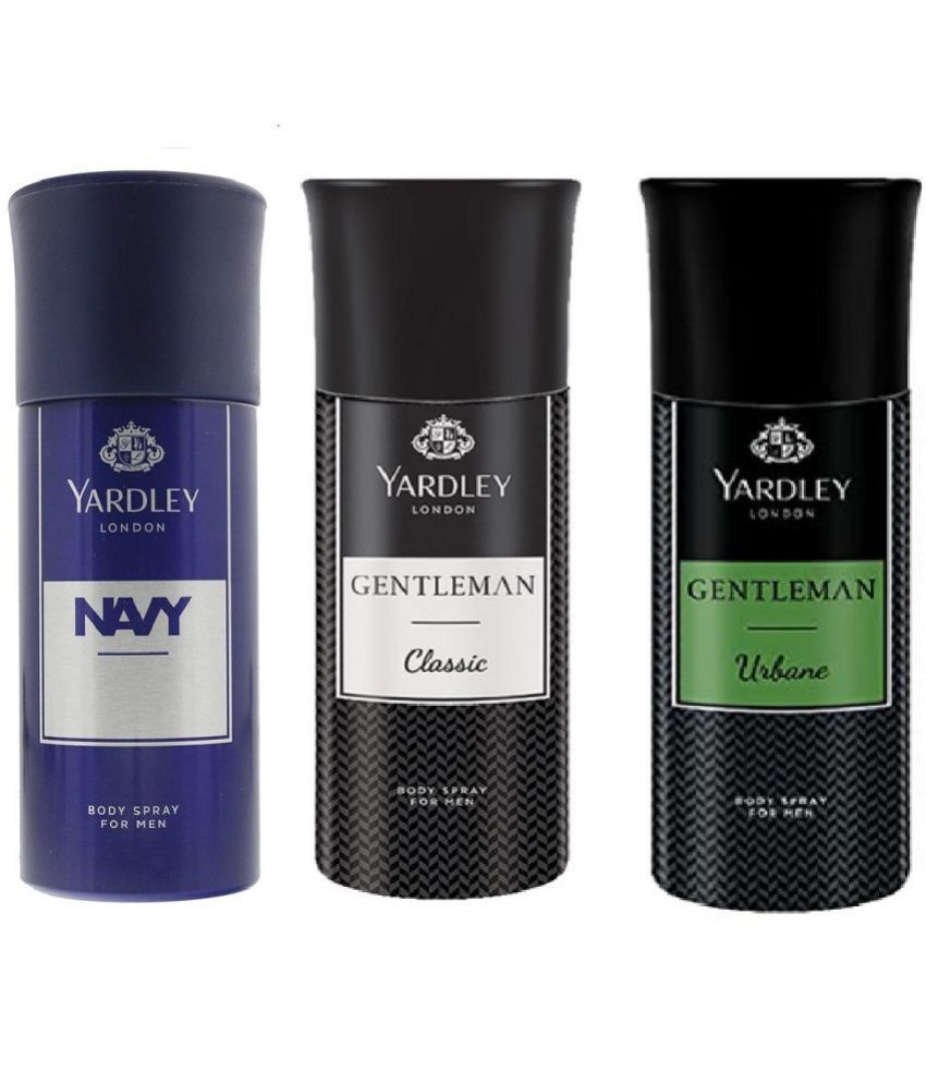     			Yardley - 1Navy,1Classis&1Urbane Deodorant Deodorant Spray for Men,Women 450 ml ( Pack of 3 )