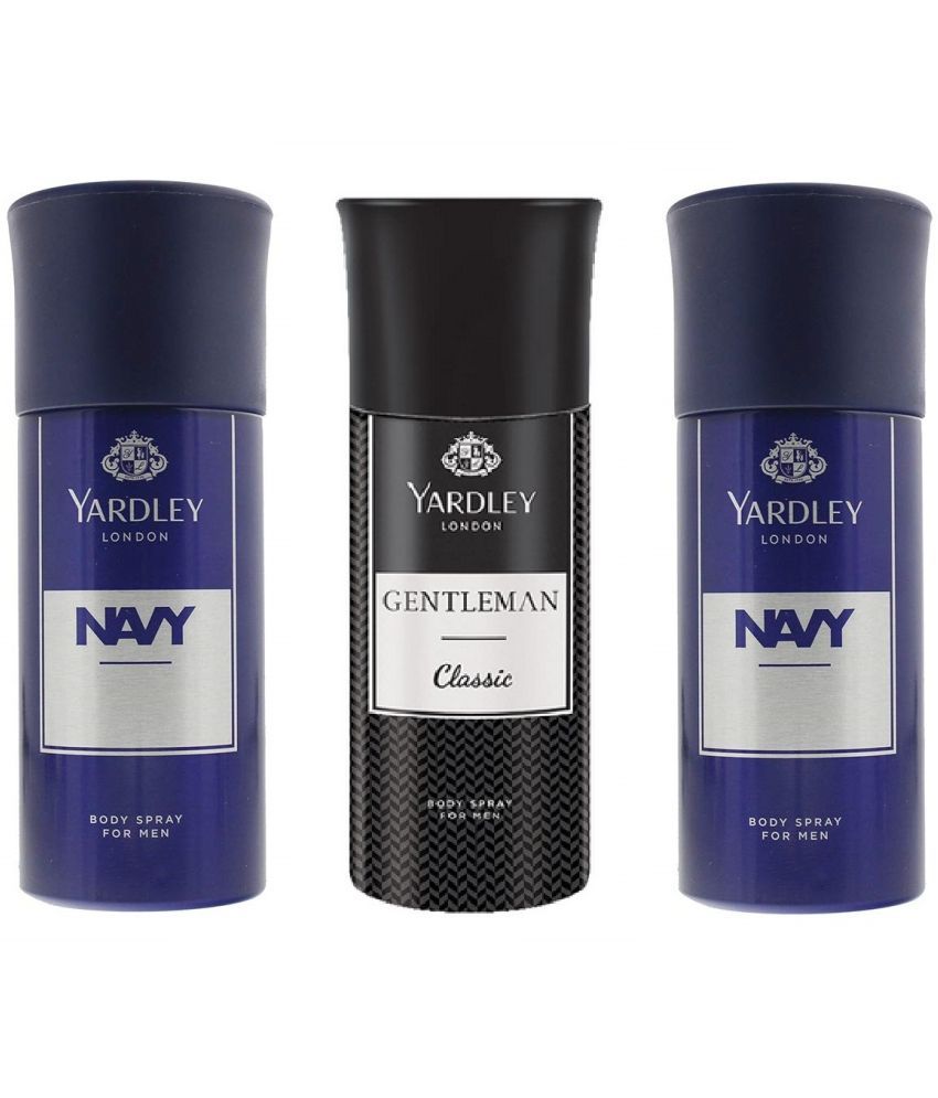     			Yardley - 2 Navy & 1 Classic deodorant Deodorant Spray for Men 450 ml ( Pack of 3 )