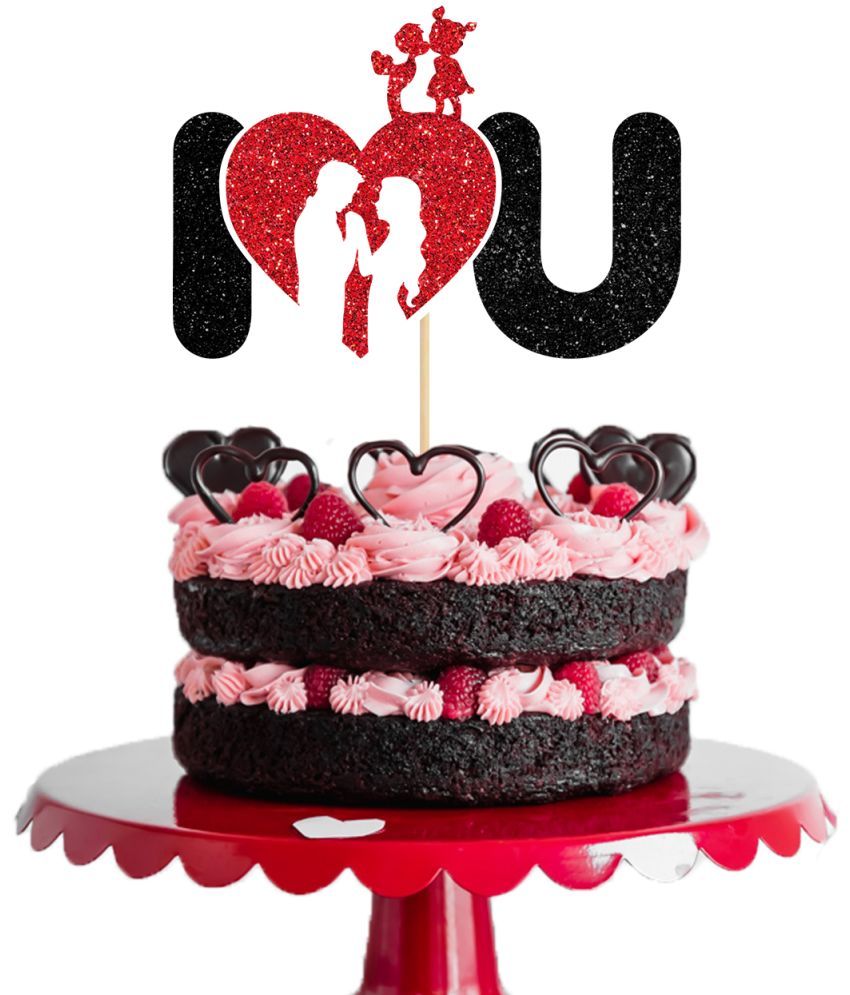     			Zyozi I LOVE YOU Cake Toppers Pick Cake Topper Decoration for Sweet Love Theme Wedding Engagement,Valentine's Day Bridal Shower Mother's Day Party Cake Decors (Red)