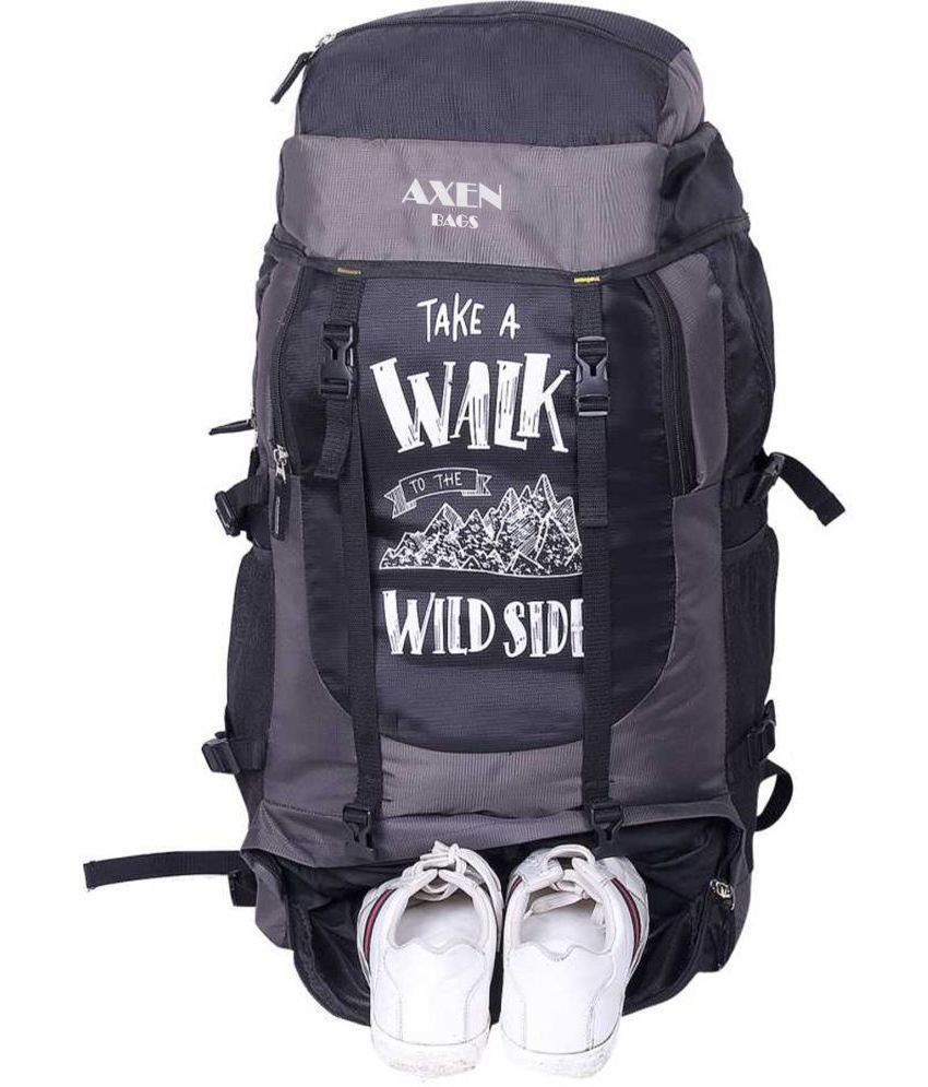     			AXEN BAGS - Grey Polyester Rucksacks Backpack Bag