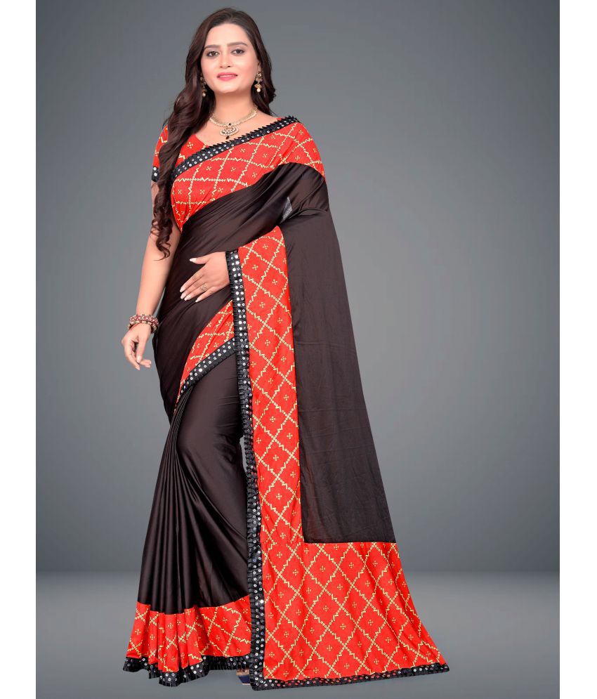     			Apnisha - Red Lycra Saree With Blouse Piece ( Pack of 1 )
