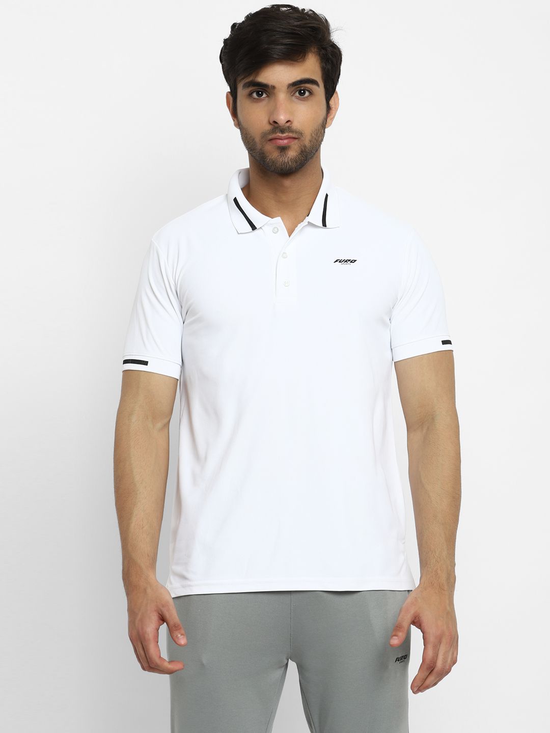     			FURO - White Polyester Regular Fit Men's Polo T Shirt ( Pack of 1 )