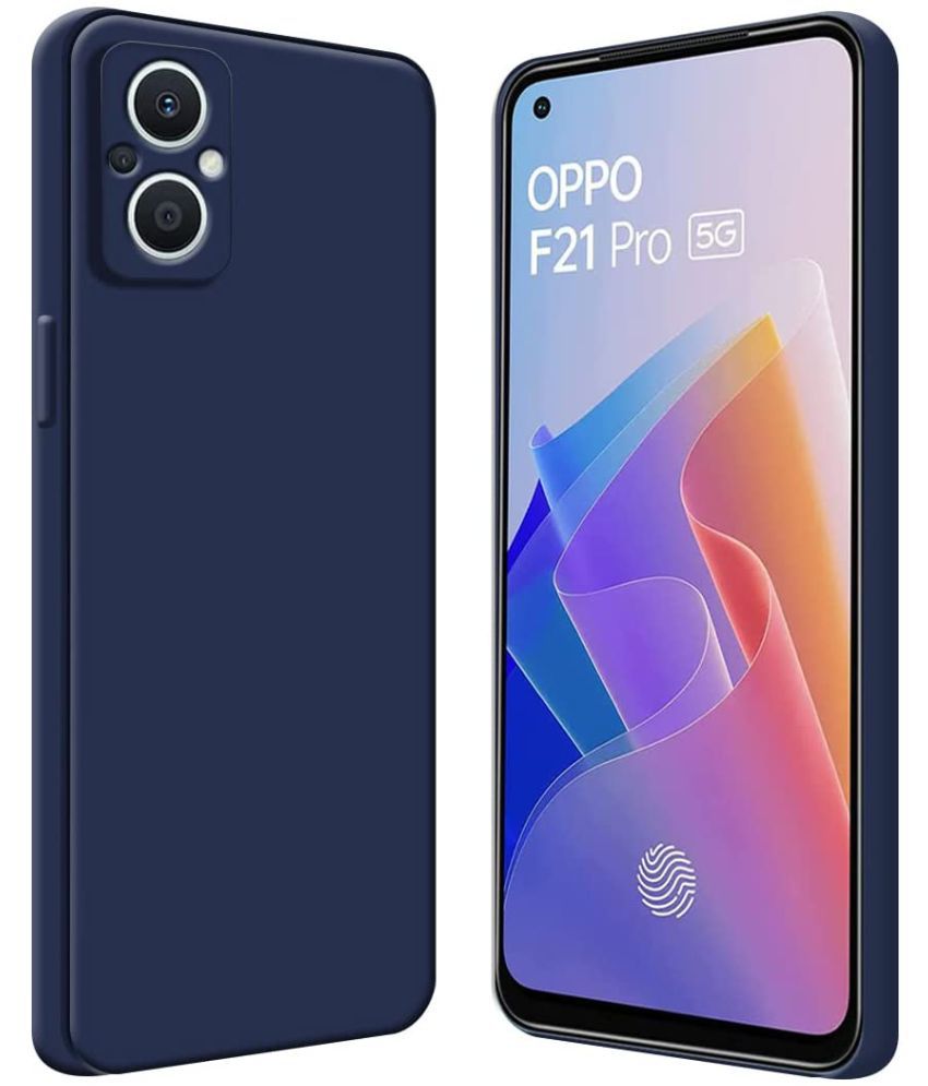     			Kosher Traders - Blue Cloth Plain Cases Compatible For Oppo F21 Pro 5g ( Pack of 1 )