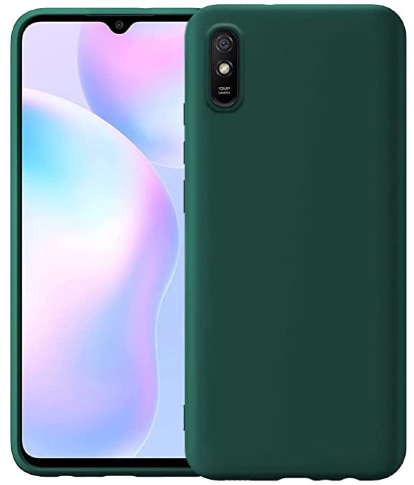     			Kosher Traders - Green Cloth Plain Cases Compatible For Xiaomi Redmi 9A ( Pack of 1 )