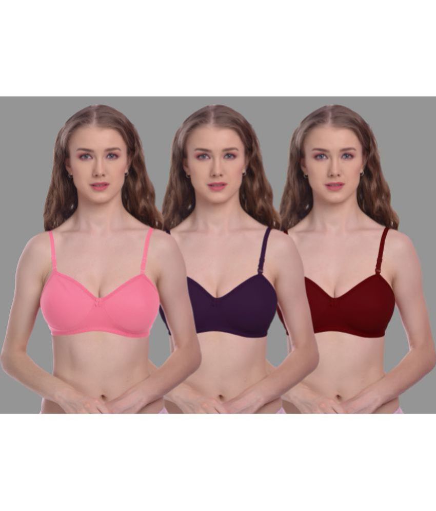     			Madam - Multicolor Polyester Lightly Padded Women's Everyday Bra ( Pack of 3 )