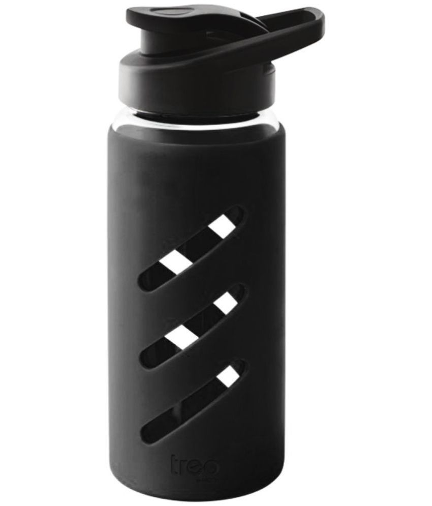     			Treo By Milton Proteger 500 Borosilicate Glass Bottle With Silicon Protector, 535 ml, Black | Microwave Safe | Oven Safe | Scratch Resistant | Easy to Clean | Leak Proof | BPA Free Lid | Easy to Carry