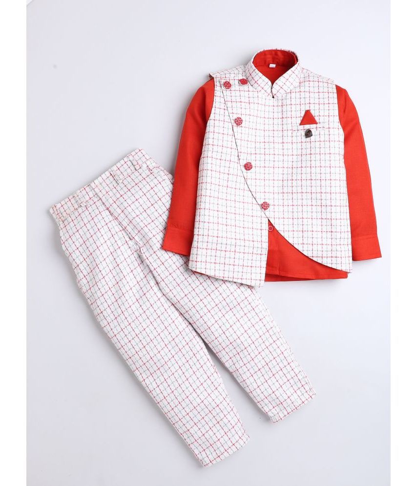     			DKGF Fashion - Red Cotton Blend Boys Casual Jacket ( Pack of 1 )