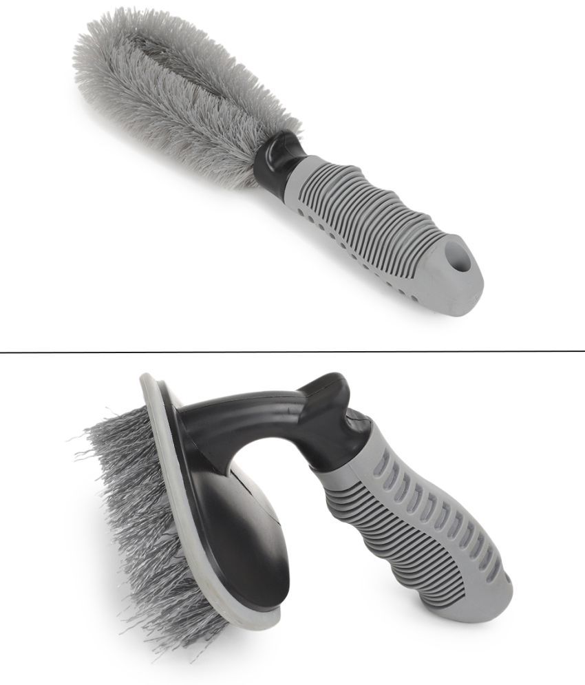     			HOMETALES - Car Cleaning Combo of Alloy Wheel Cleaning Brush, Rim Cleaner for Your Car, Motorcycle or Bicycle And Tire Brush Washing Tool for car accessories( Pack of 2 )