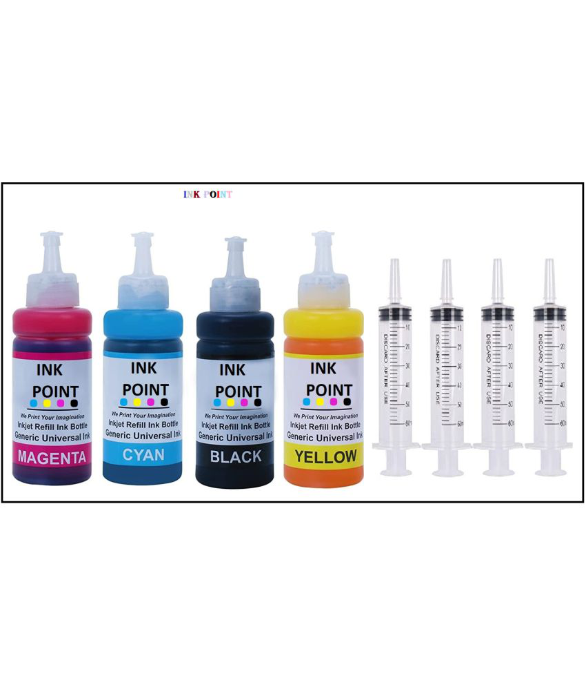     			INK POINT Multicolor Four bottles Refill Kit for Refill Ink for C@non Pixma Printer E500 E510 E400 E410 E560 E470 E480 E417 E600 E610 E477