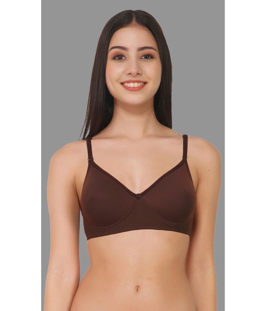     			Madam Cotton Lightly Padded Women's T-Shirt Bra ( Brown )