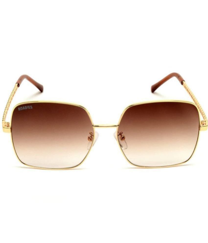     			Roadies - Gold Rectangular Sunglasses ( Pack of 1 )