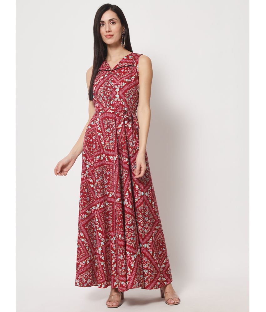     			Rudrakriti - Red Crepe Women's Gown ( Pack of 1 )