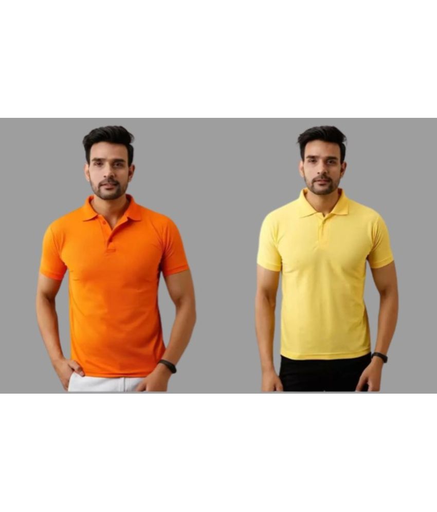     			SKYRISE - Multicolor Cotton Blend Slim Fit Men's Polo T Shirt ( Pack of 2 )