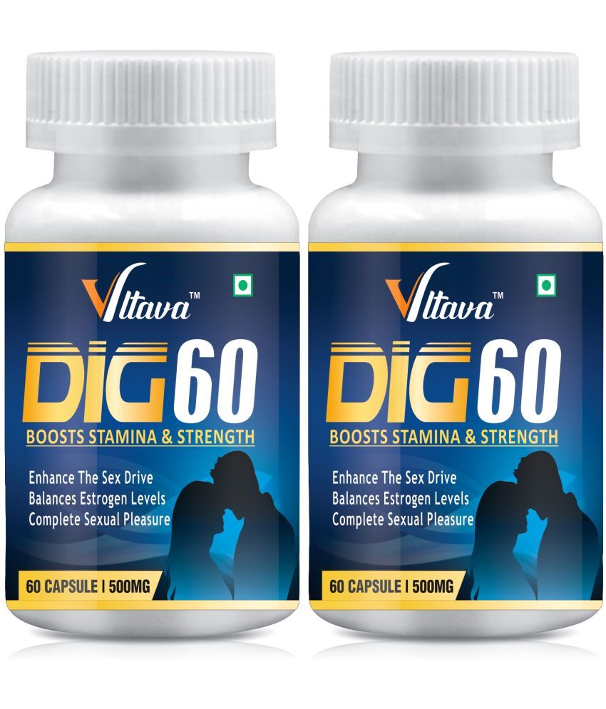     			Vltava DIG60 Capsule Performance Energy Vigour Vitality increase for Men 120 mg Unfalvoured Minerals Capsule Pack of 2