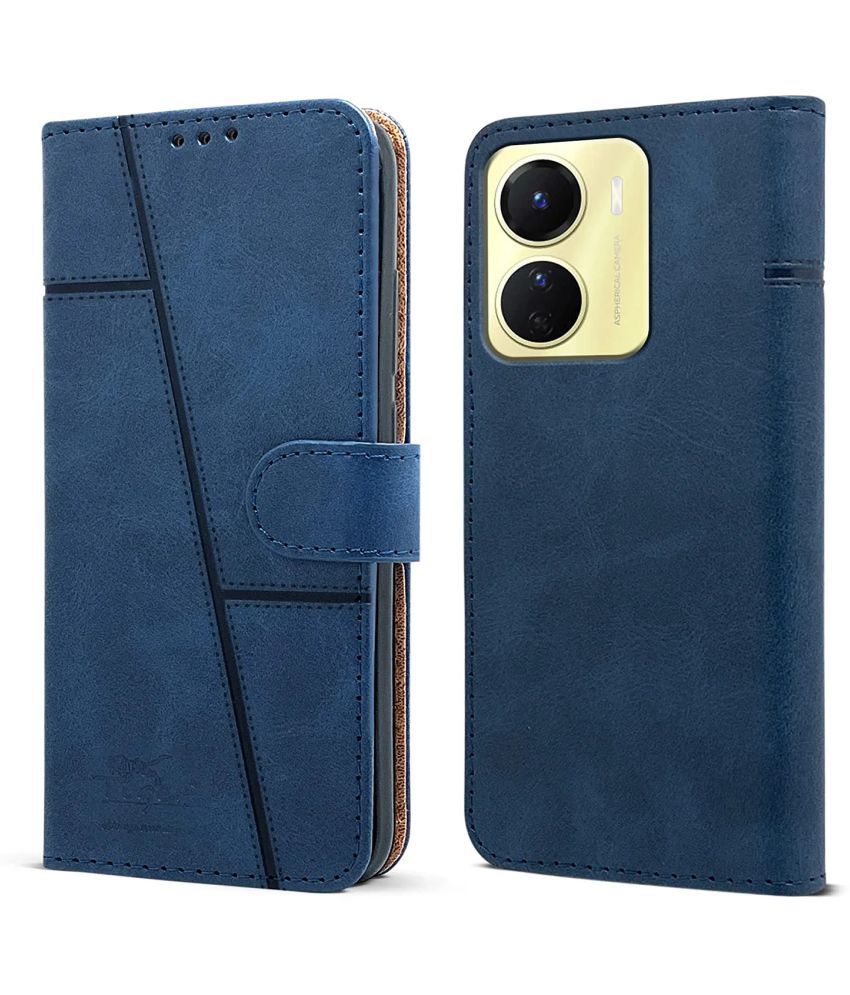     			NBOX - Blue Artificial Leather Flip Cover Compatible For Vivo Y16 ( Pack of 1 )