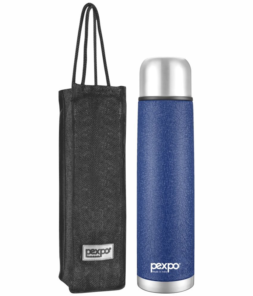     			Pexpo 500ml 24 Hrs Hot and Cold Flask with Jute-bag, Flexo Vacuum insulated Bottle (Pack of 1, Blue)