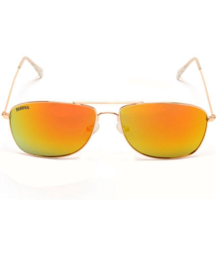     			Roadies - Gold Square Sunglasses ( Pack of 1 )