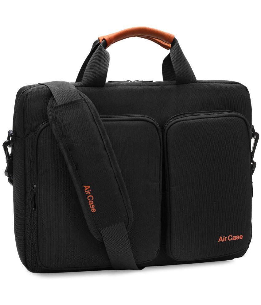     			Aircase - Black Solid Messenger Bag