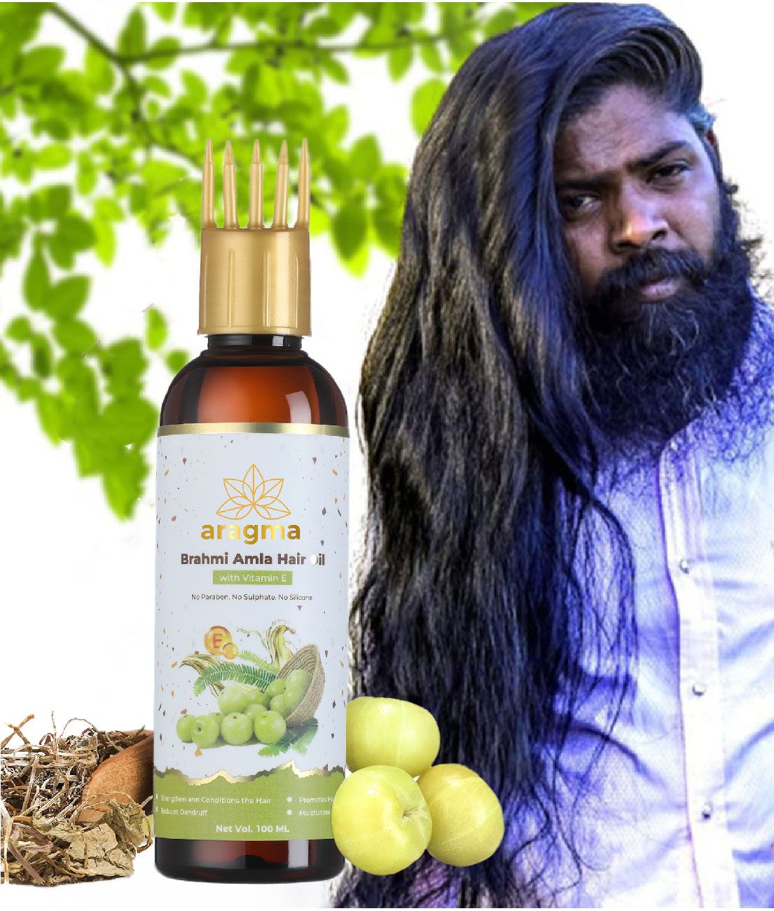 Aragma Brahmi Amla Hair Growth Oil with Vitamin E - Herbal product, 100 ml
