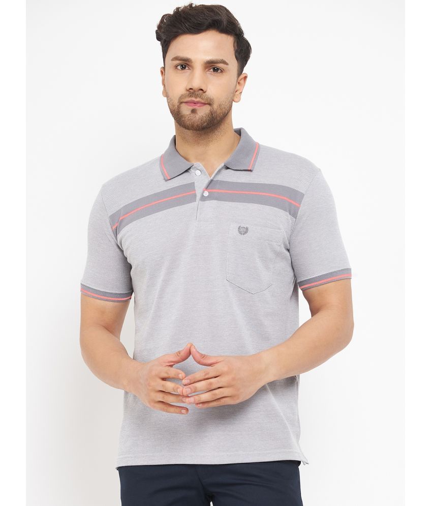     			Duke - Grey Cotton Blend Slim Fit Men's Polo T Shirt ( Pack of 1 )